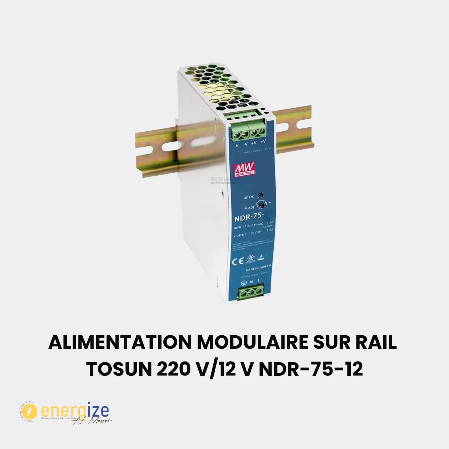 Alimentation Modulaire Sur Rail TOSUN/OUMIK 220V/12V NDR-75-12