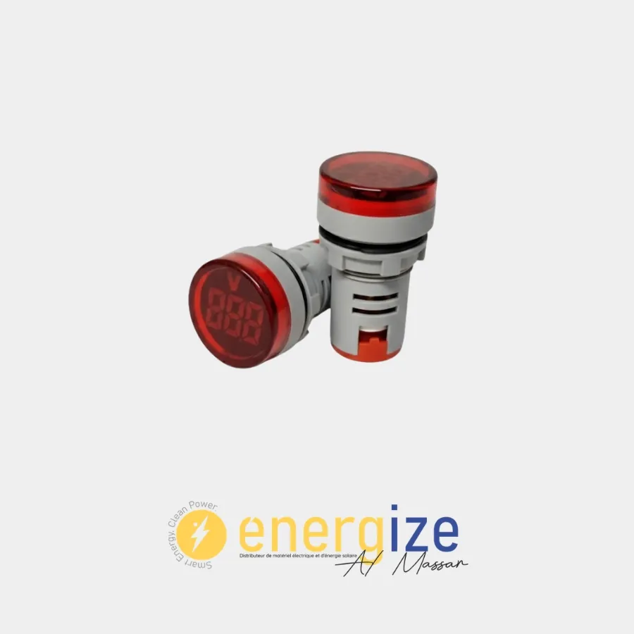 Voyant led rouge voltmetre grand affichage ad22-rvb