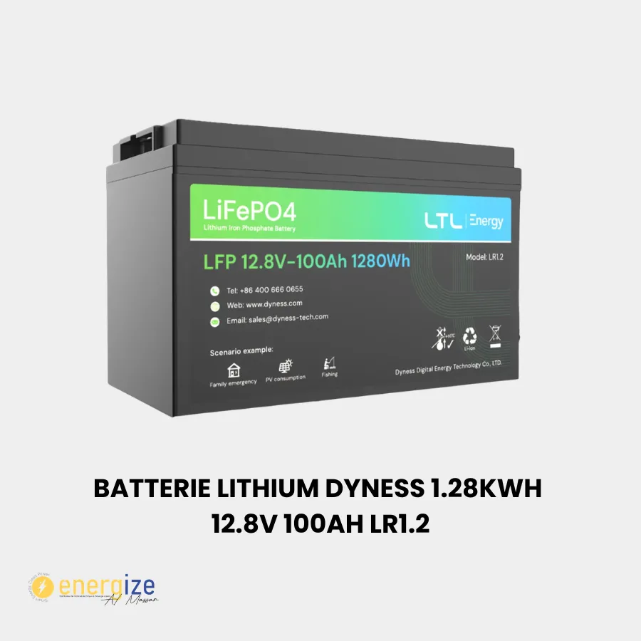 [DLR1.2] Batterie Lithium DYNESS 1.28KWH 12.8V 100AH LR1.2