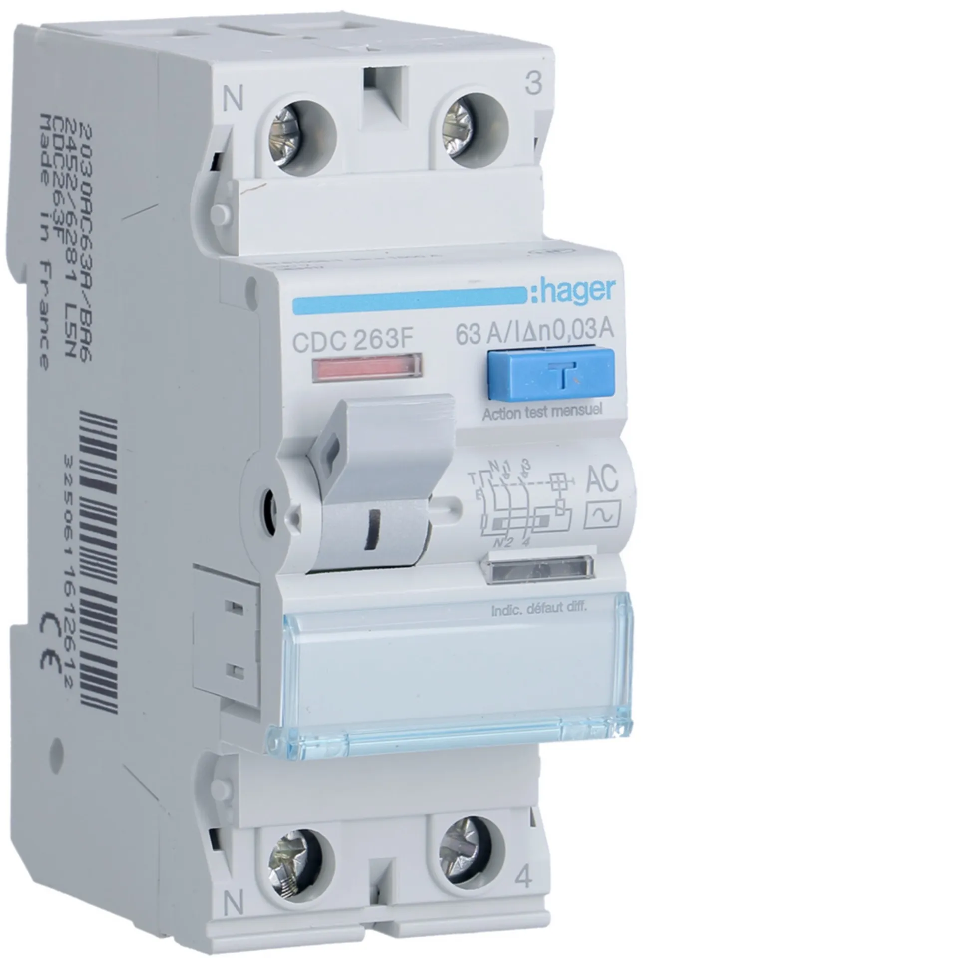 Interepteur differentiel HAGER 2X63A CFC263