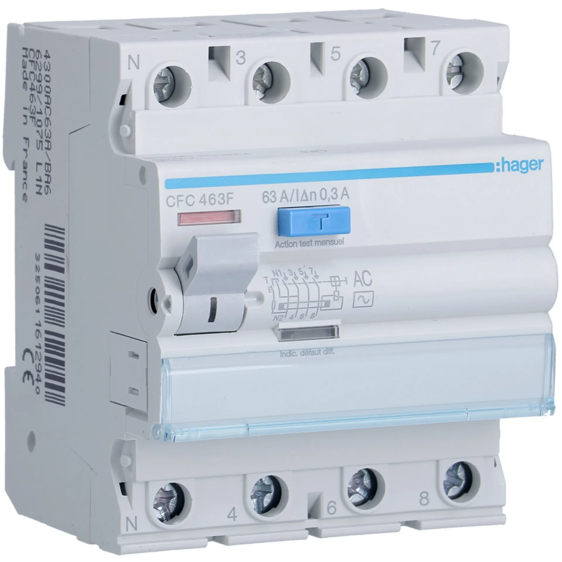 Interepteur differentiel HAGER 4x63A CFC463